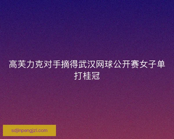 高芙力克对手摘得武汉网球公开赛女子单打桂冠