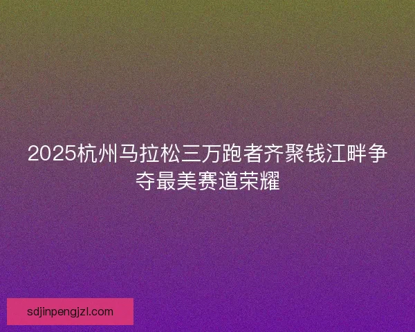 2025杭州马拉松三万跑者齐聚钱江畔争夺最美赛道荣耀